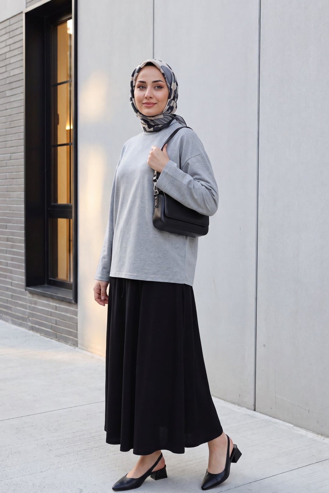Round Neck Relaxed Fit Jersey Tunic - Grey - Podyumplus - by Peralane - photo 8