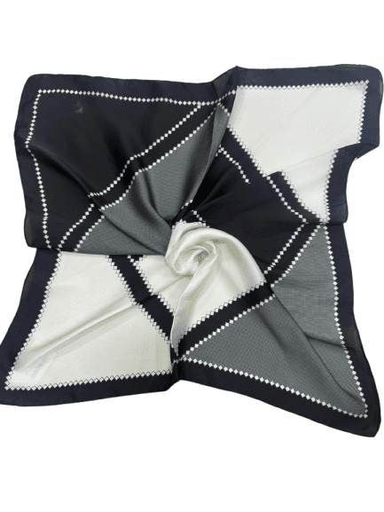 Geometric Pattern Black and White Double-Sided Printed Bandana Scarf 70x70 cm - Nesvay - by Peralane - photo 2