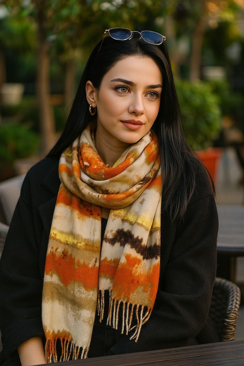 Beige Batik Fringed Scarf - 4 Pack - Nesvay - by Peralane
