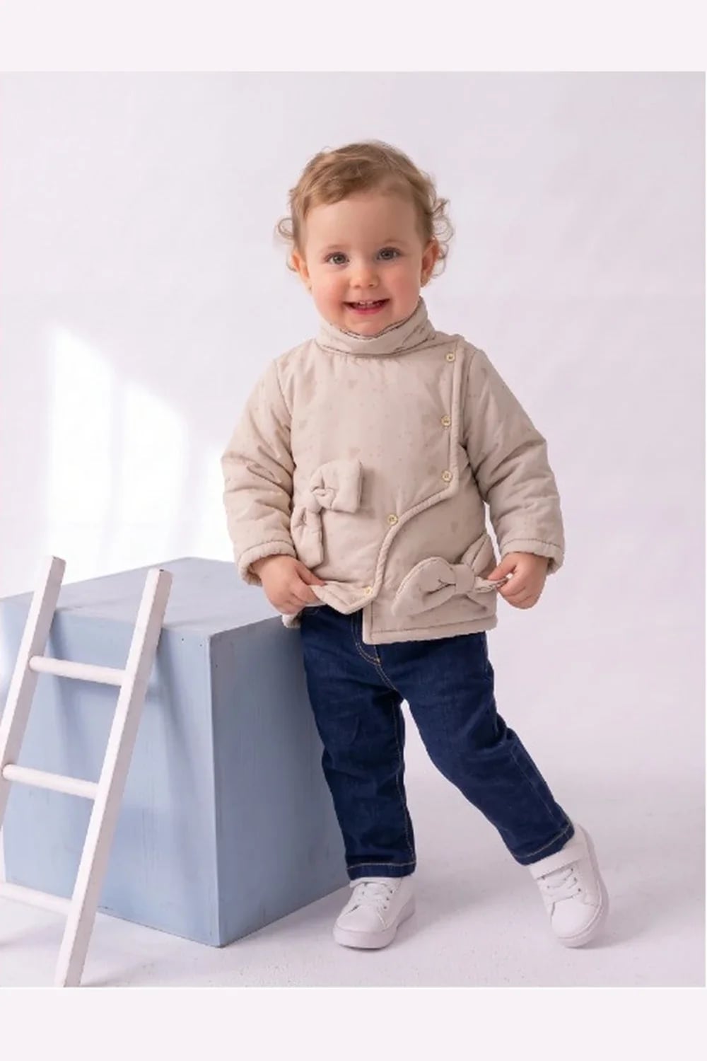 Baby Girls' 3-Piece Set with Padded Jacket - Cream - Has Bereket - by Peralane