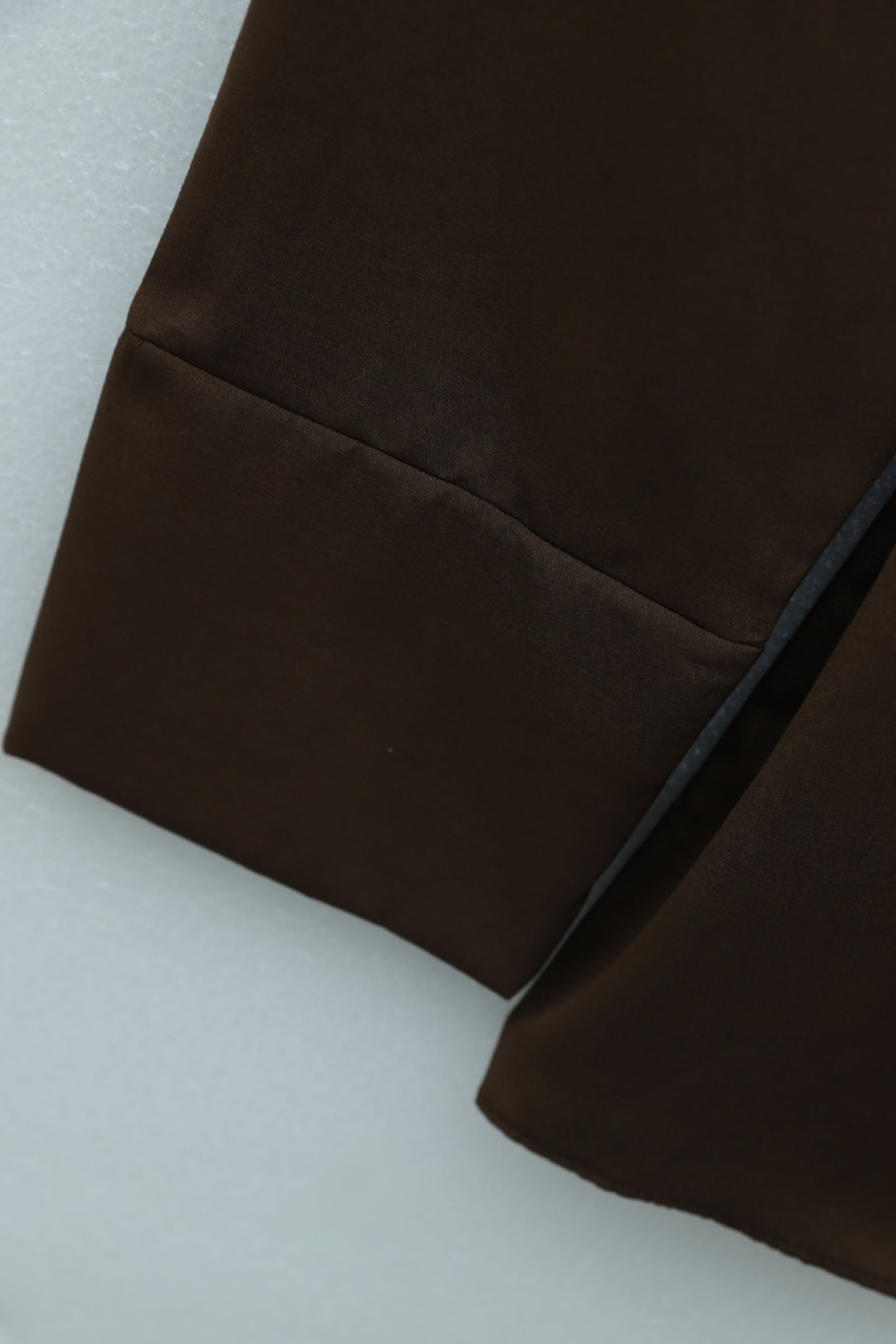 Belted Double Cuff Poplin Tunic - Dark Brown - Podyumplus - by Peralane - photo 9