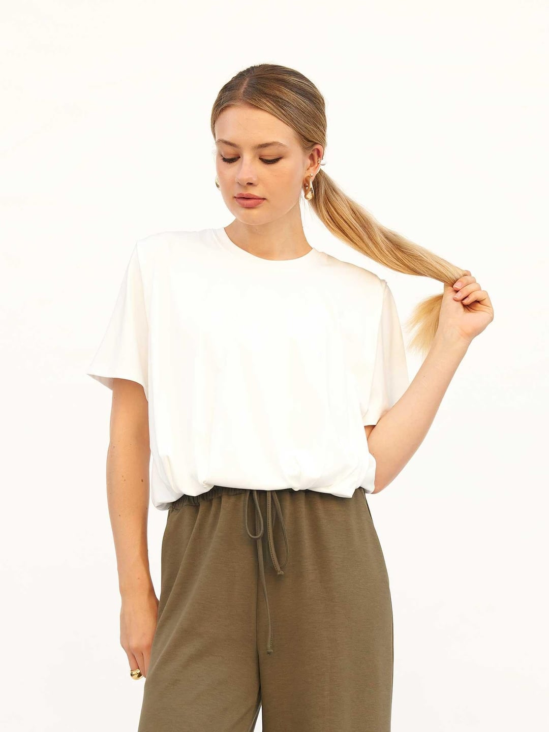 Balloon Short-Sleeve T-Shirt and Drawstring Trousers Set - Lefon - by Peralane - photo 7