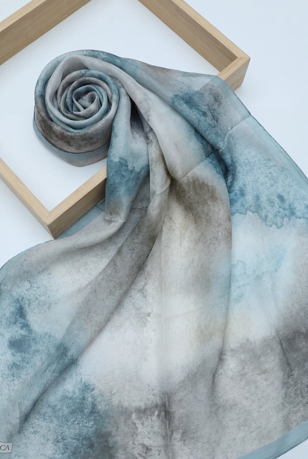 Marble Print Voile Shawl - Mint - Podyumplus - by Peralane
