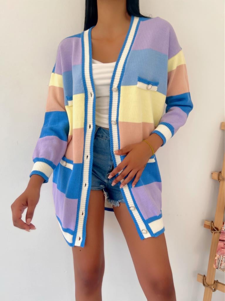 Color-Blocked Knit Cardigan for Women - My Bee - by Peralane