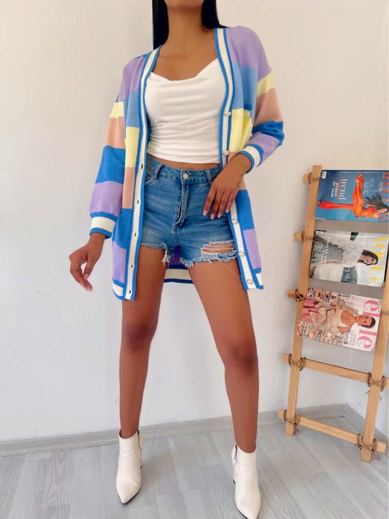 Color-Blocked Knit Cardigan for Women - My Bee - by Peralane - photo 3