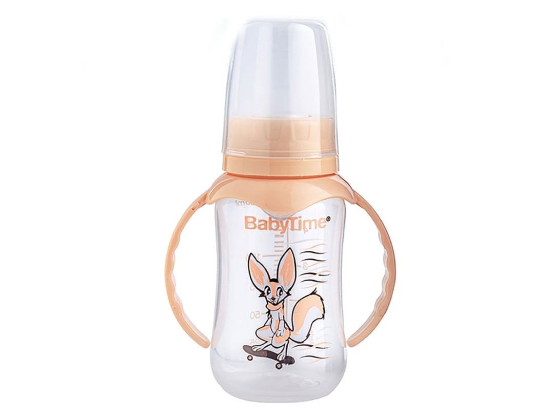 PP Baby Bottle with Handles - Cream - Baby Time - by Peralane