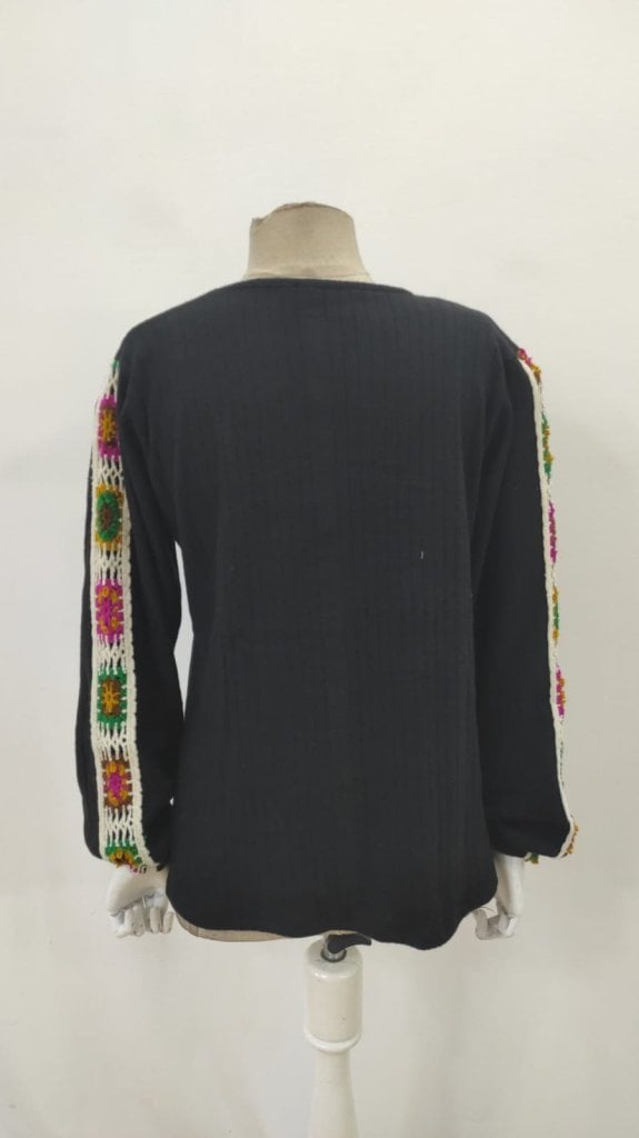 Women's Long-Sleeve Boat Neck Brushed Jersey Blouse - Black - Janes - by Peralane - photo 8