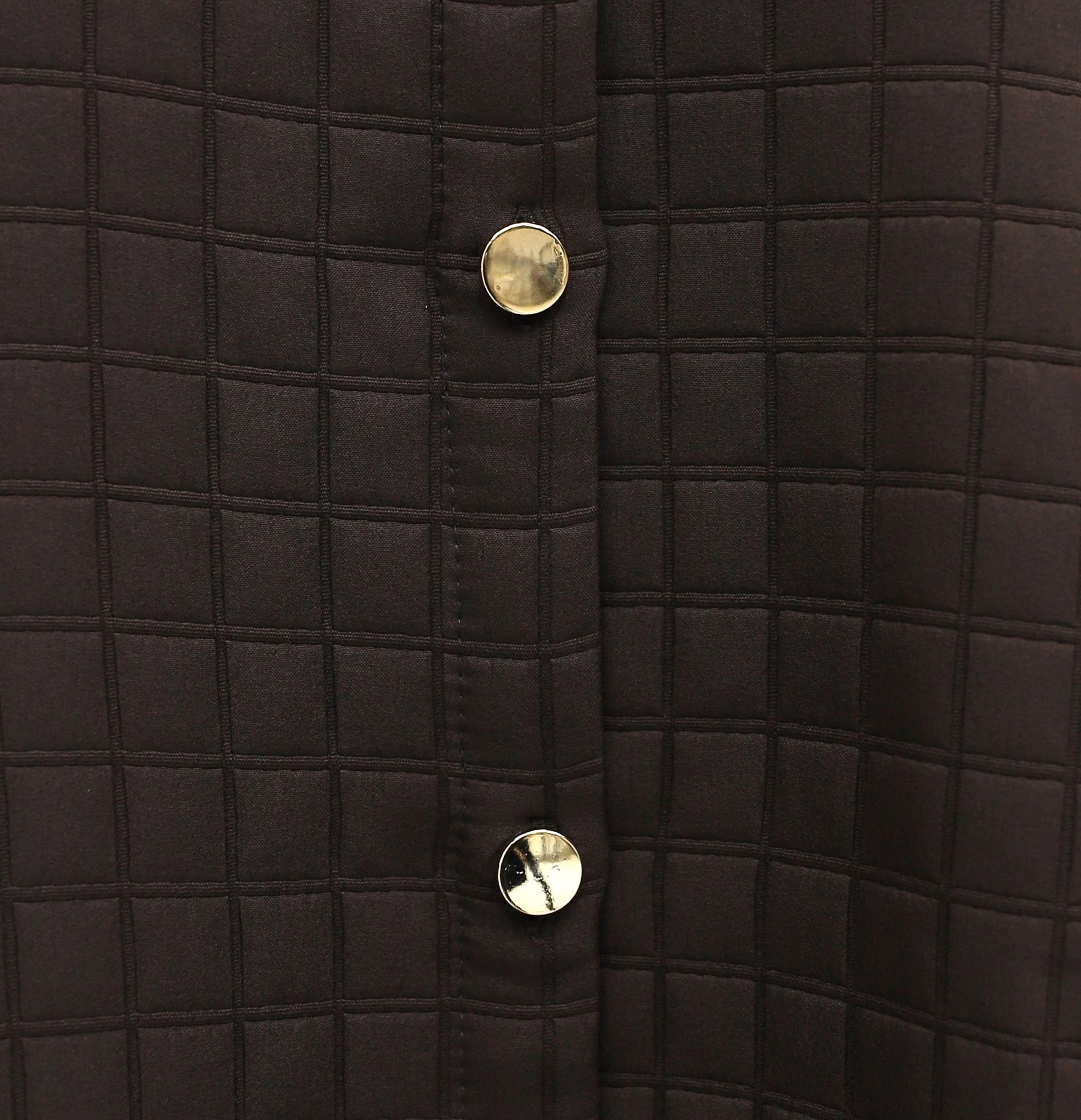 Long Quilted Coat with Chain Detail - Dark Brown - Podyumplus - by Peralane - photo 6