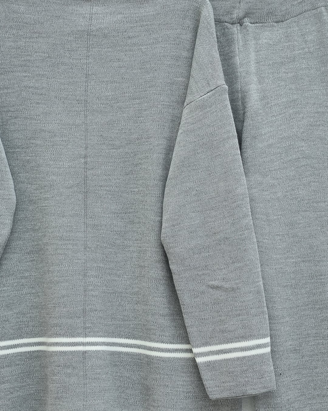 Striped Knit Lounge Set - Grey - Podyumplus - by Peralane - photo 4