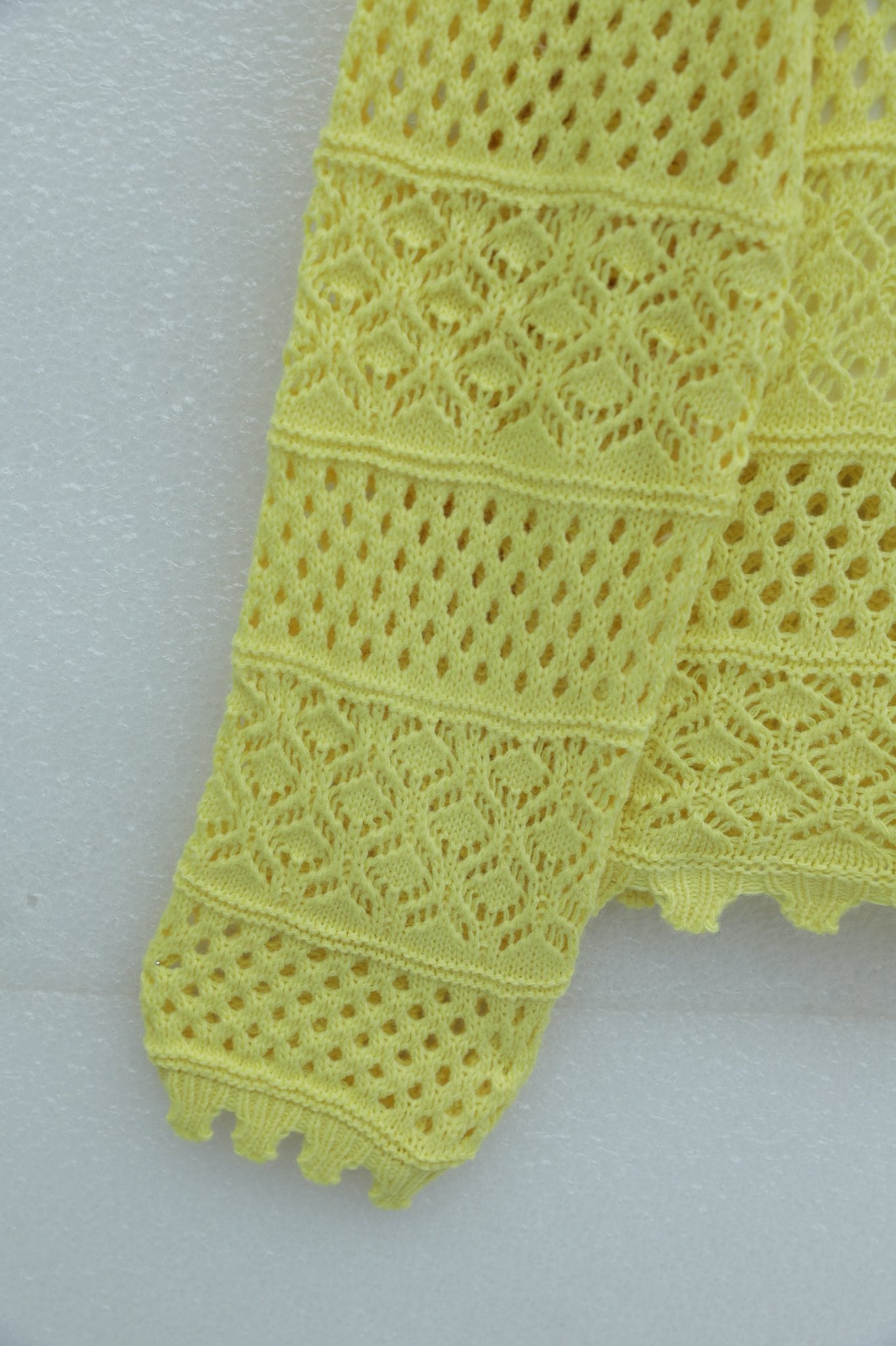 Yellow Knitted Cardigan with Floral Embroidery and Pom-Pom Buttons - Podyumplus - by Peralane - photo 8
