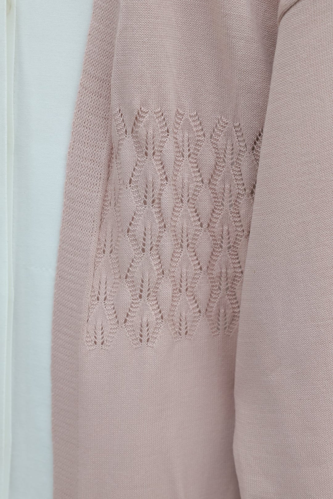 Araboy Open-Knit Cardigan - Powder Pink - Podyumplus - by Peralane - photo 4