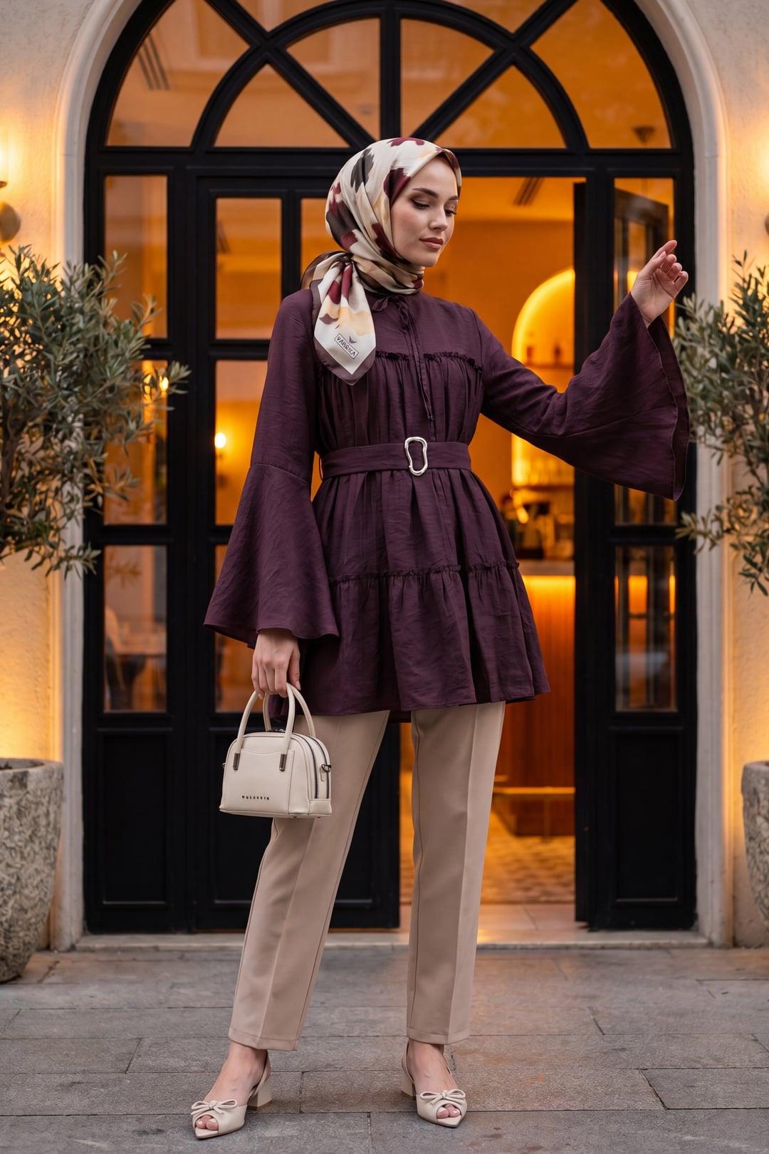 Zra Pleated Carrot Trousers - Beige - Podyumplus - by Peralane - photo 2