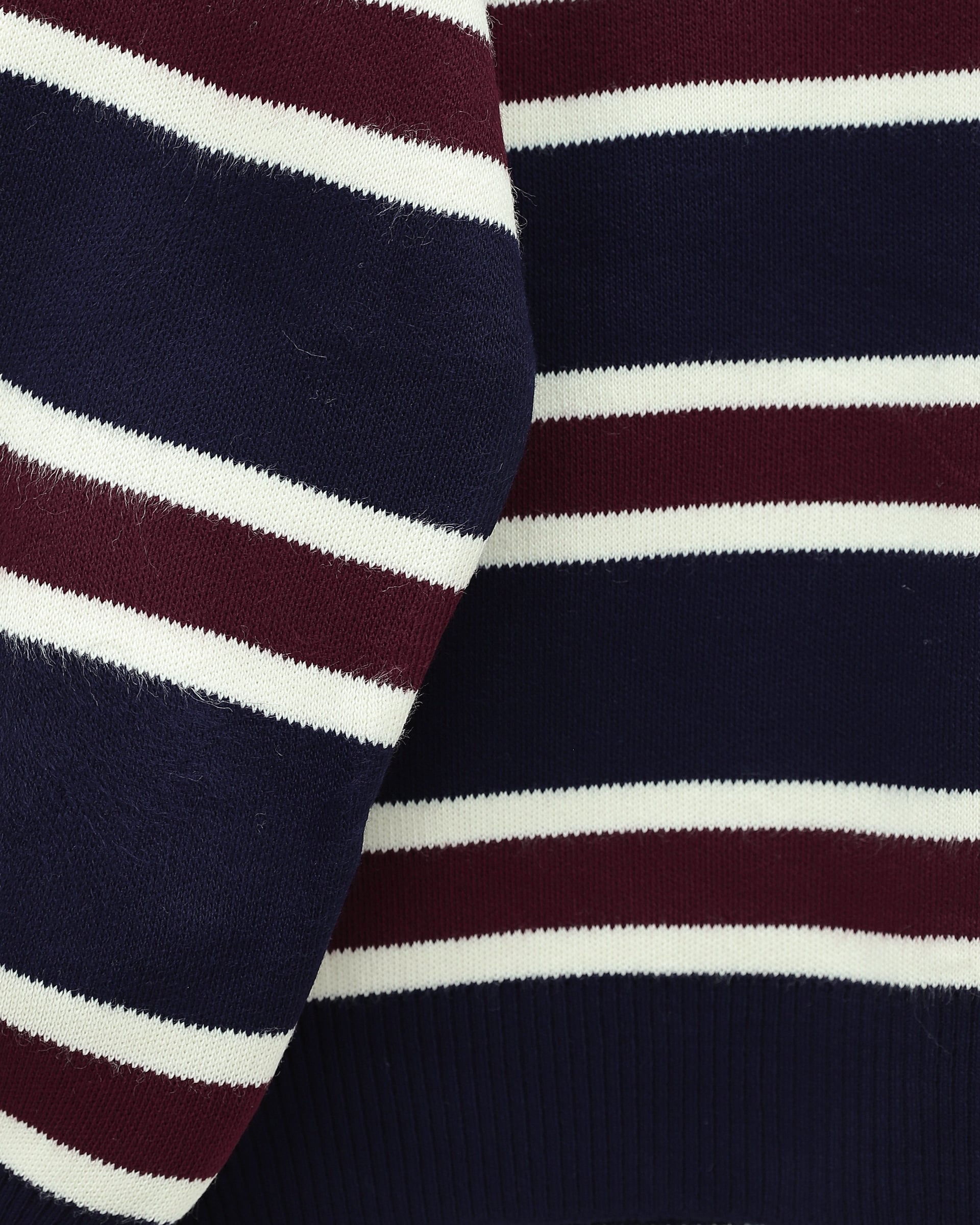 Striped Polo Collar Knit Sweater - Navy - Podyumplus - by Peralane - photo 3
