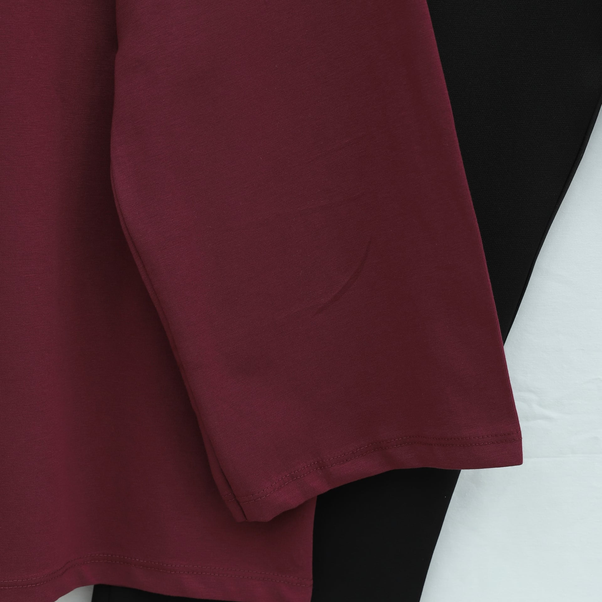 Round Neck Slouchy Jersey Tunic - Burgundy - Podyumplus - by Peralane - photo 6