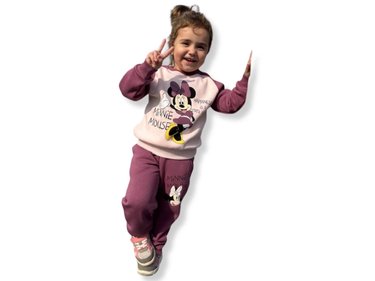 Minnie Print Girls' Set - 3-Thread Brushed Fleece - Replikas - by Peralane