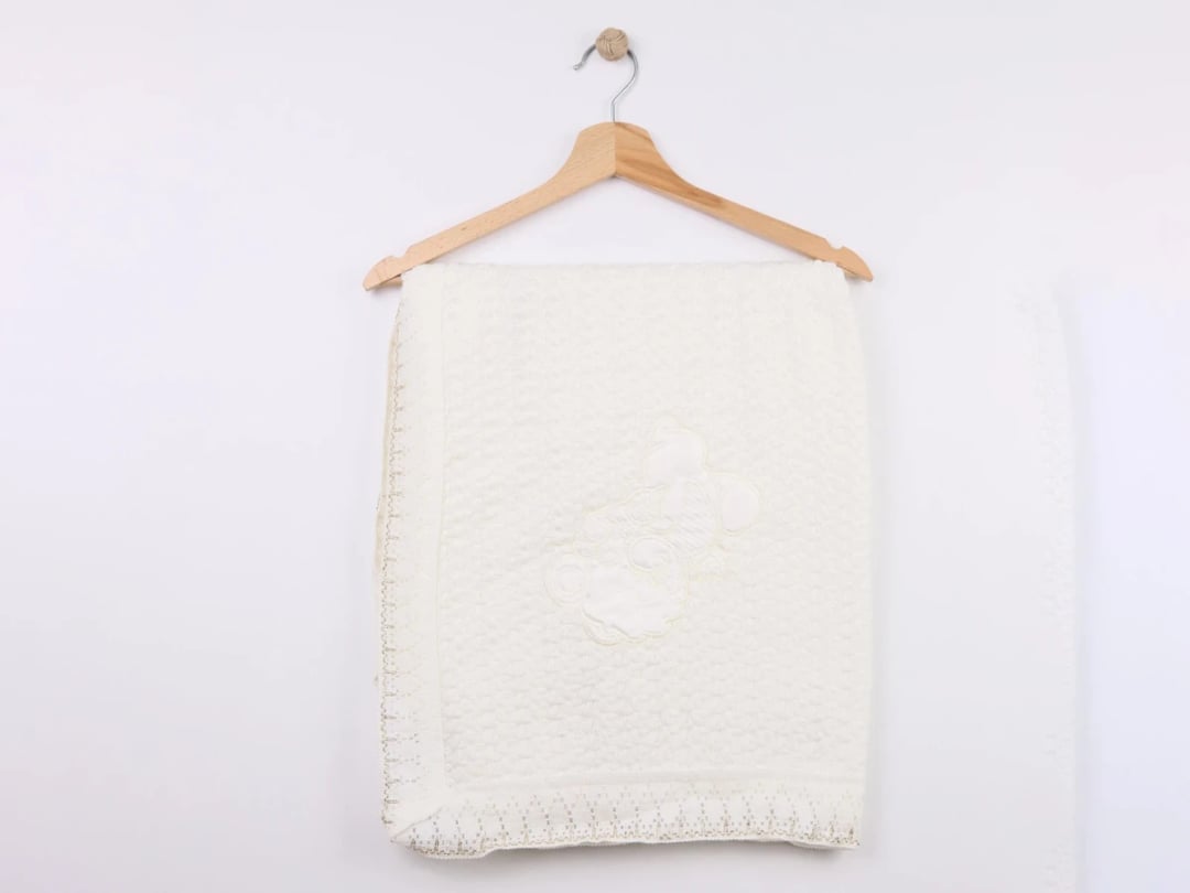 Baby Blanket with Bear Embroidery - Mizmiz - by Peralane