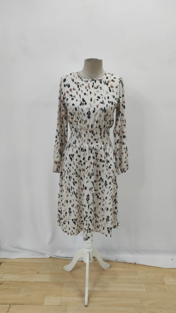 Women's Long-Sleeved Round Neck Smocked Waist Midi Suprem Dress - Janes - by Peralane - photo 7