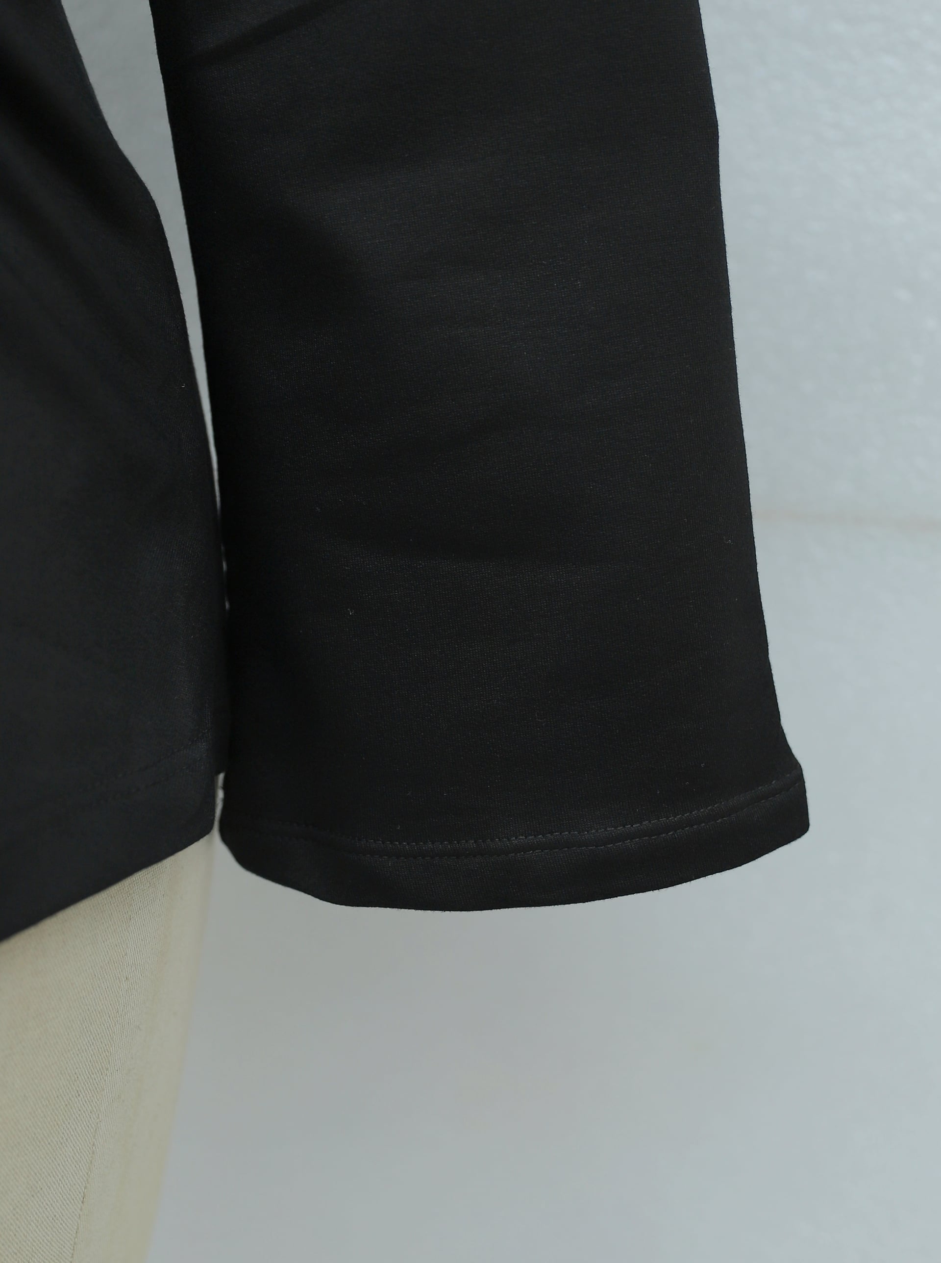 Black Asymmetric Drawstring Sweatshirt with Slim Fit - Podyumplus - by Peralane - photo 6