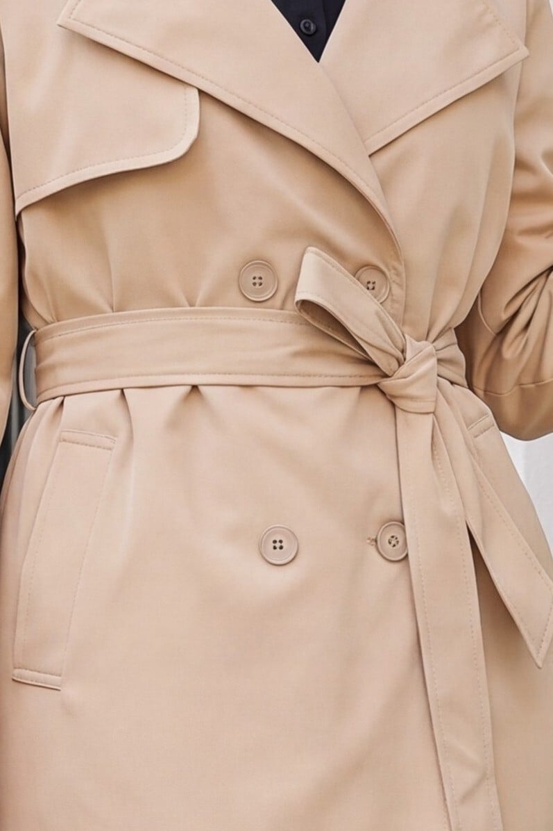 Double-Breasted Trench Coat in Light Beige - Bigdart - by Peralane - photo 5