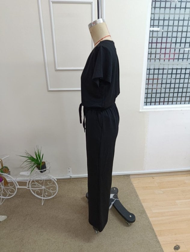 Women's Short-Sleeve Round Neck Viscose Two-Piece Top and Trousers Set - Janes - by Peralane - photo 8