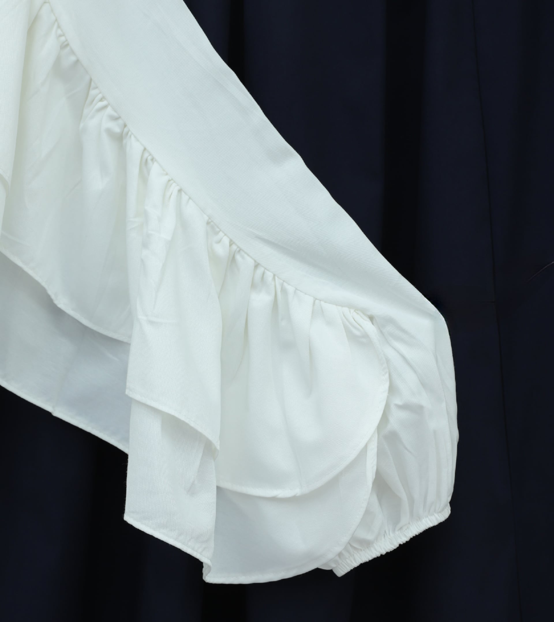 Ruffle-Sleeve Elasticated Cuff Blouse - White - Podyumplus - by Peralane - photo 5