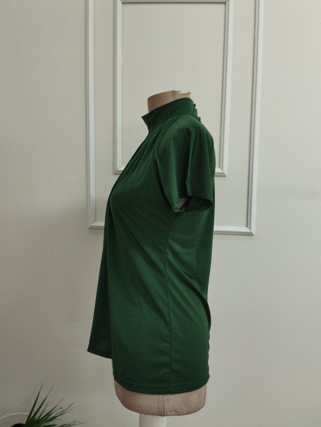 Women's Short Sleeve Turtleneck Blouse with Keyhole Detail - Janes - by Peralane - photo 5