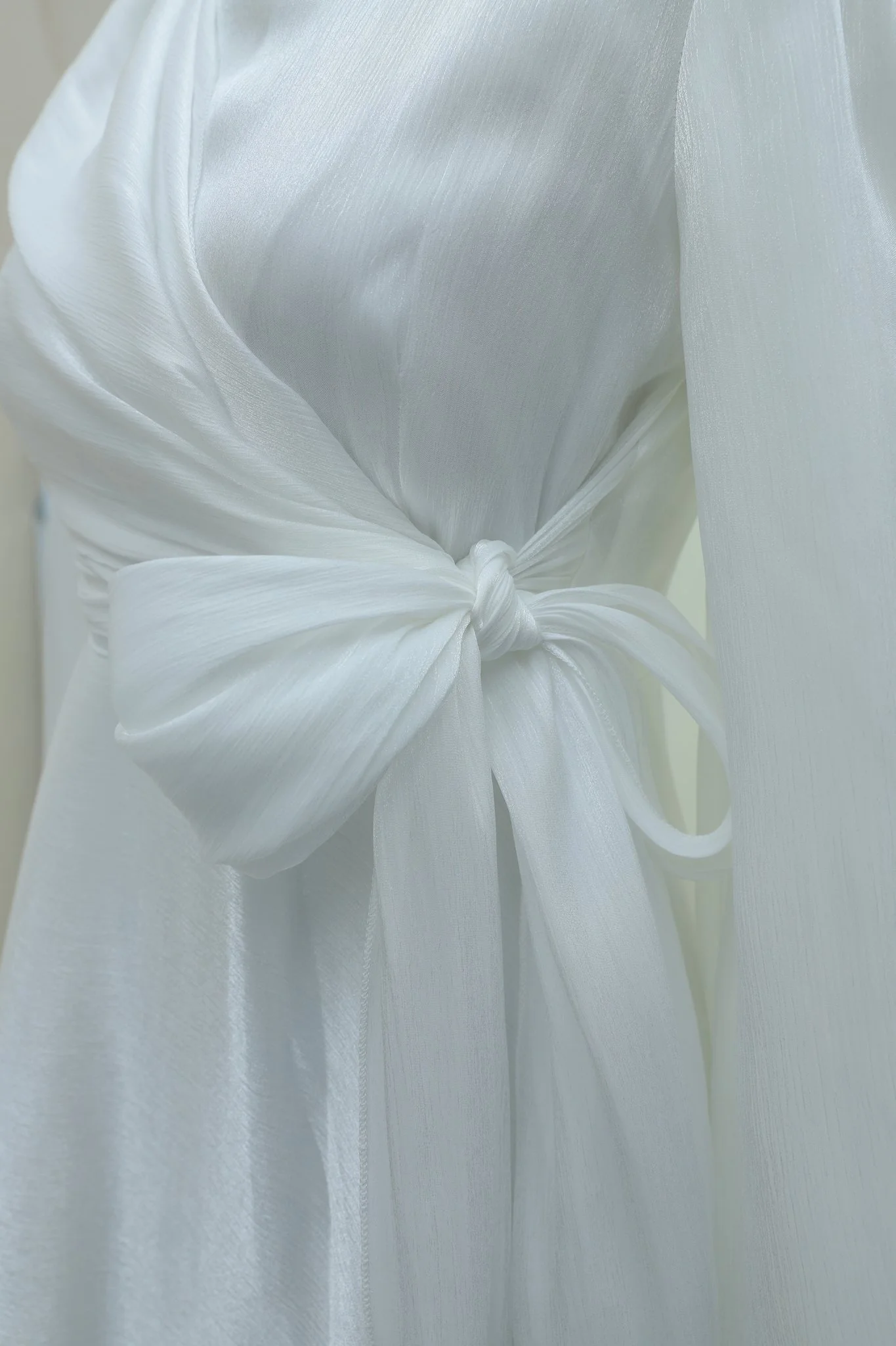 Women's White Crisscross Wrap Dress with Lurex Fabric - Podyumplus - by Peralane - photo 6
