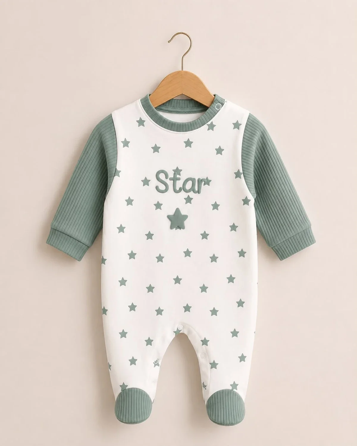 Baby Footed Romper with Star Print - Pack of 3 - Safera - by Peralane
