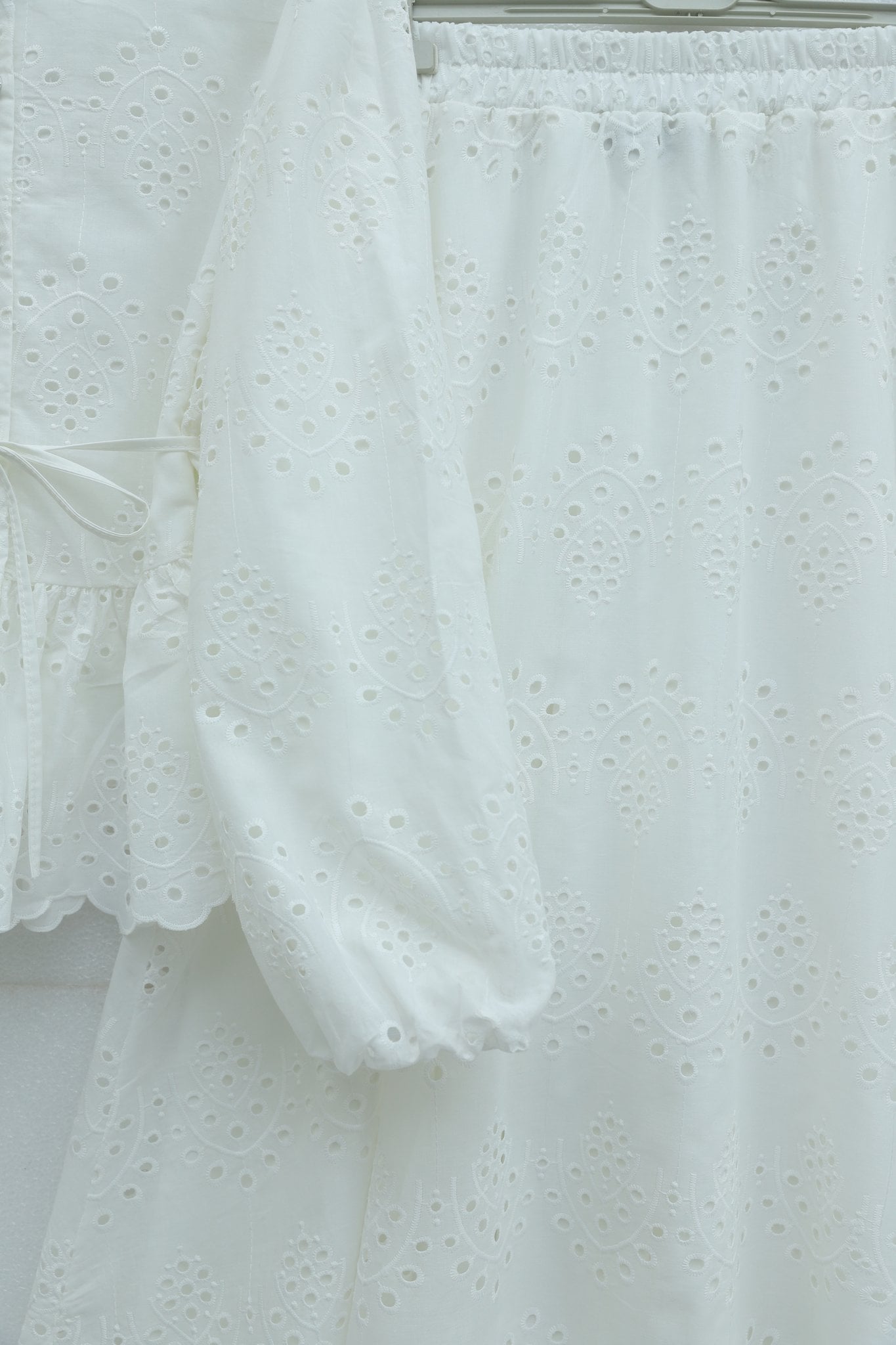 White Linen Two-Piece Modest Set with Blouse and Skirt - Podyumplus - by Peralane - photo 6