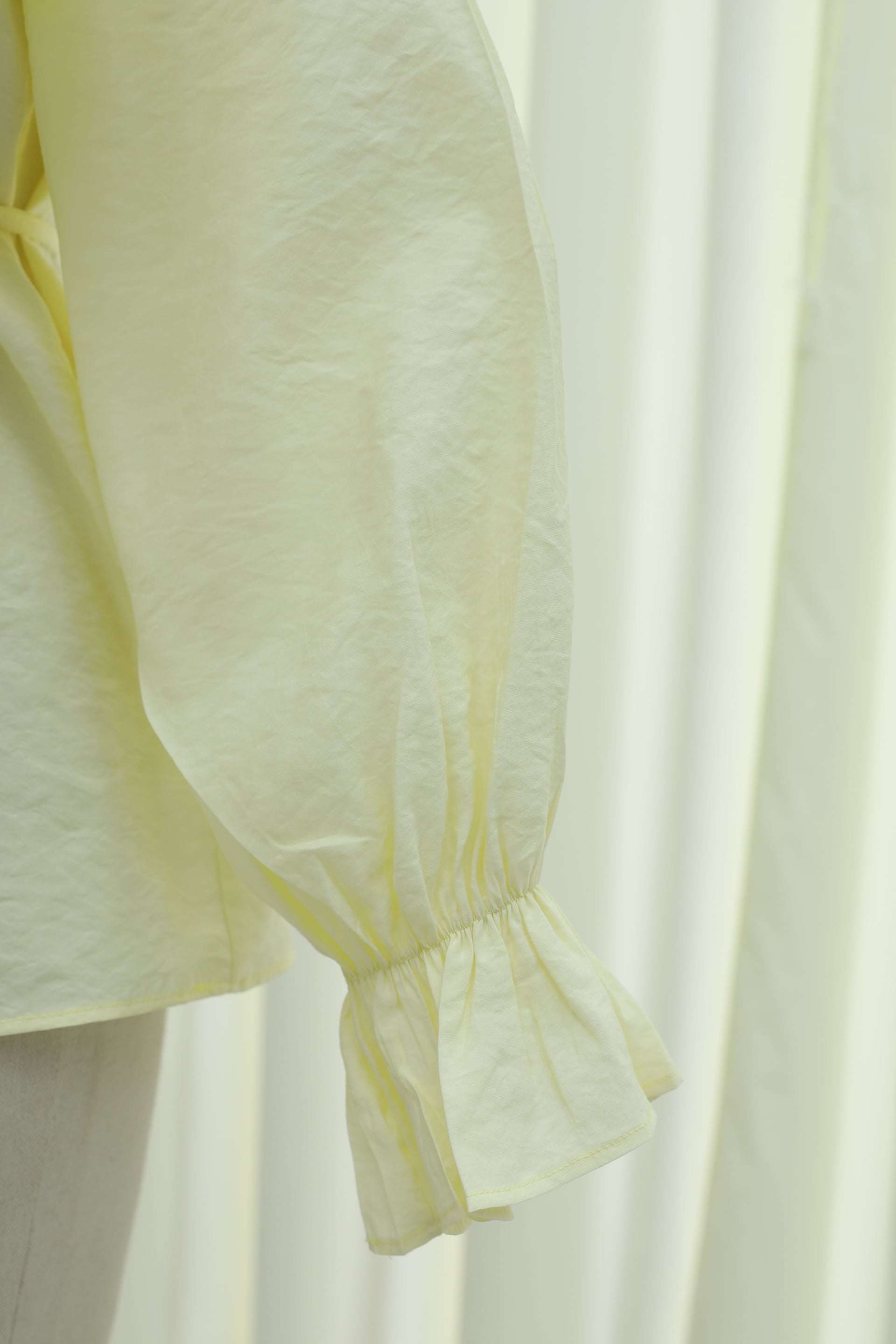 Layered Baby Collar Long-Sleeve Modal Blouse with Elastic Cuffs - Yellow - Podyumplus - by Peralane - photo 6