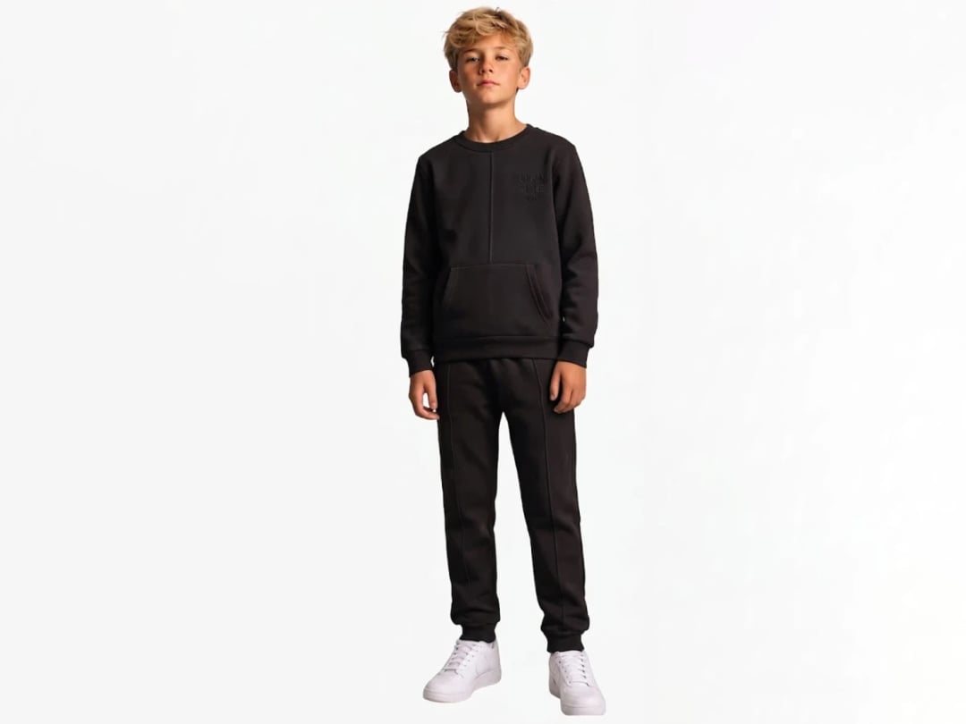 Urban Style Printed Kangaroo Pocket 3-Thread Fleece Boys' Set - Koska - by Peralane