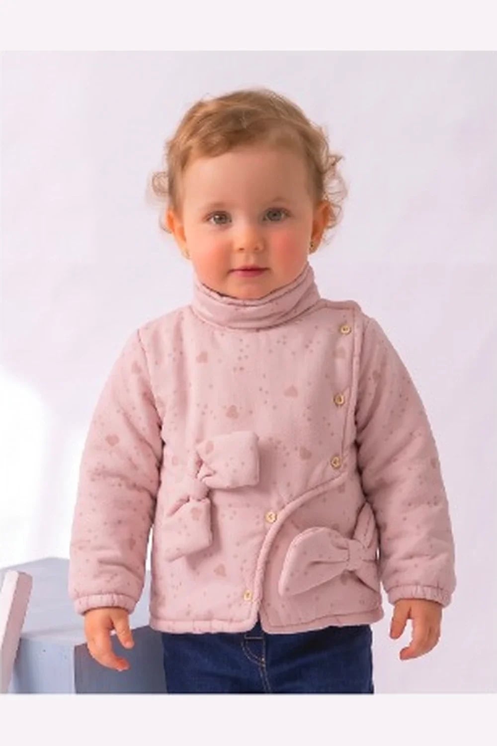 Girls' 3-Piece Set with Quilted Jacket - Pink Hearts & Dots - Has Bereket - by Peralane