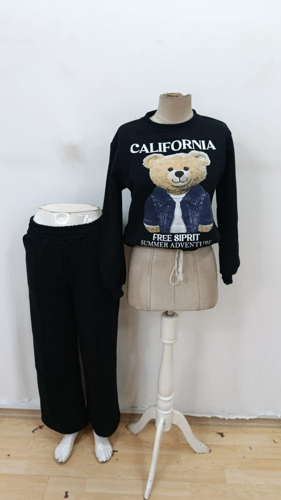 Women's Long Sleeve Crew Neck Patterned Two-Thread Brushed Blouse and Trousers Two-Piece Set - Janes - by Peralane - photo 4