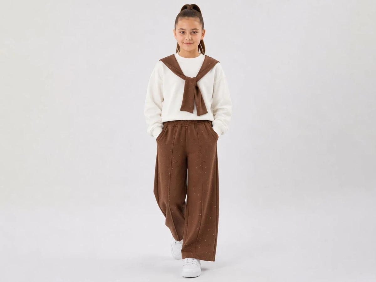 Girls' 3-Piece Set with Stone Detail and Tie Front - Incilay - by Peralane