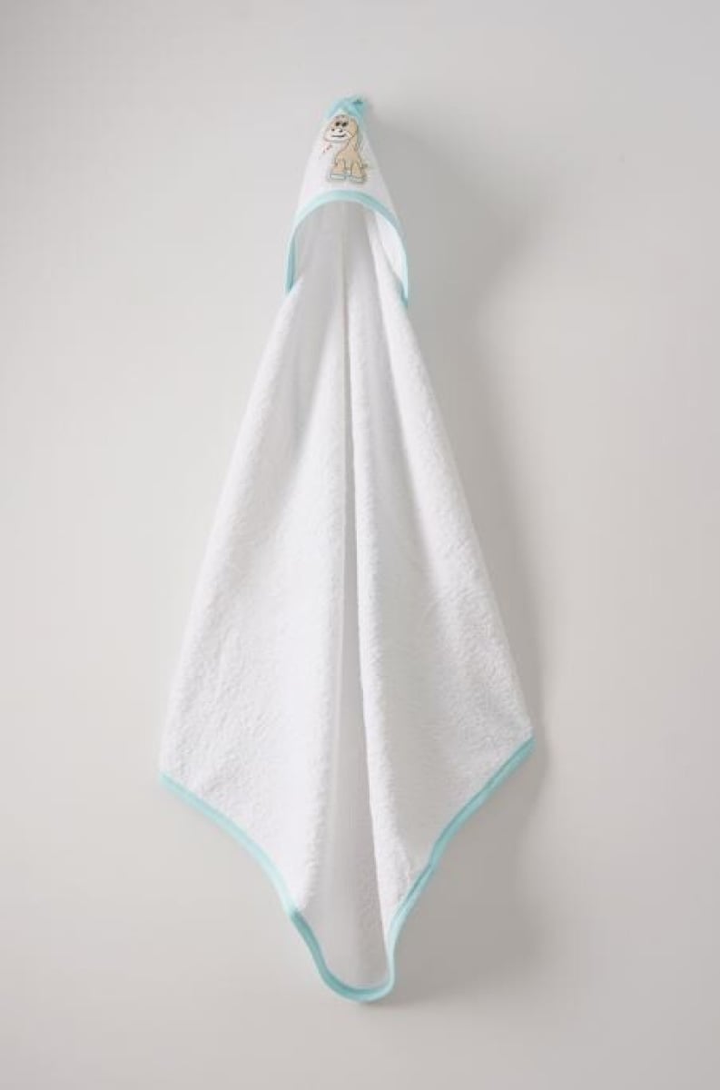 Baby Hooded Bath Towel 75x80 cm with Dinosaur Motif - Ramel Kids - by Peralane