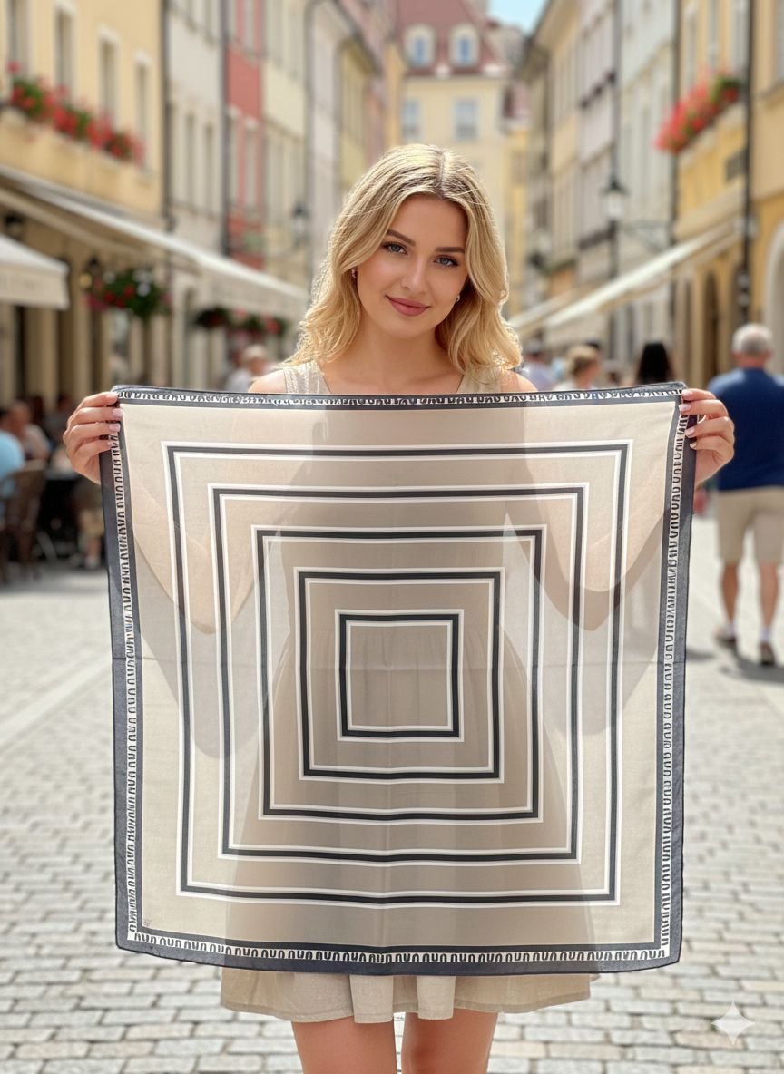 Geometric Print Bandana Scarf 70x70 cm - Nesvay - by Peralane