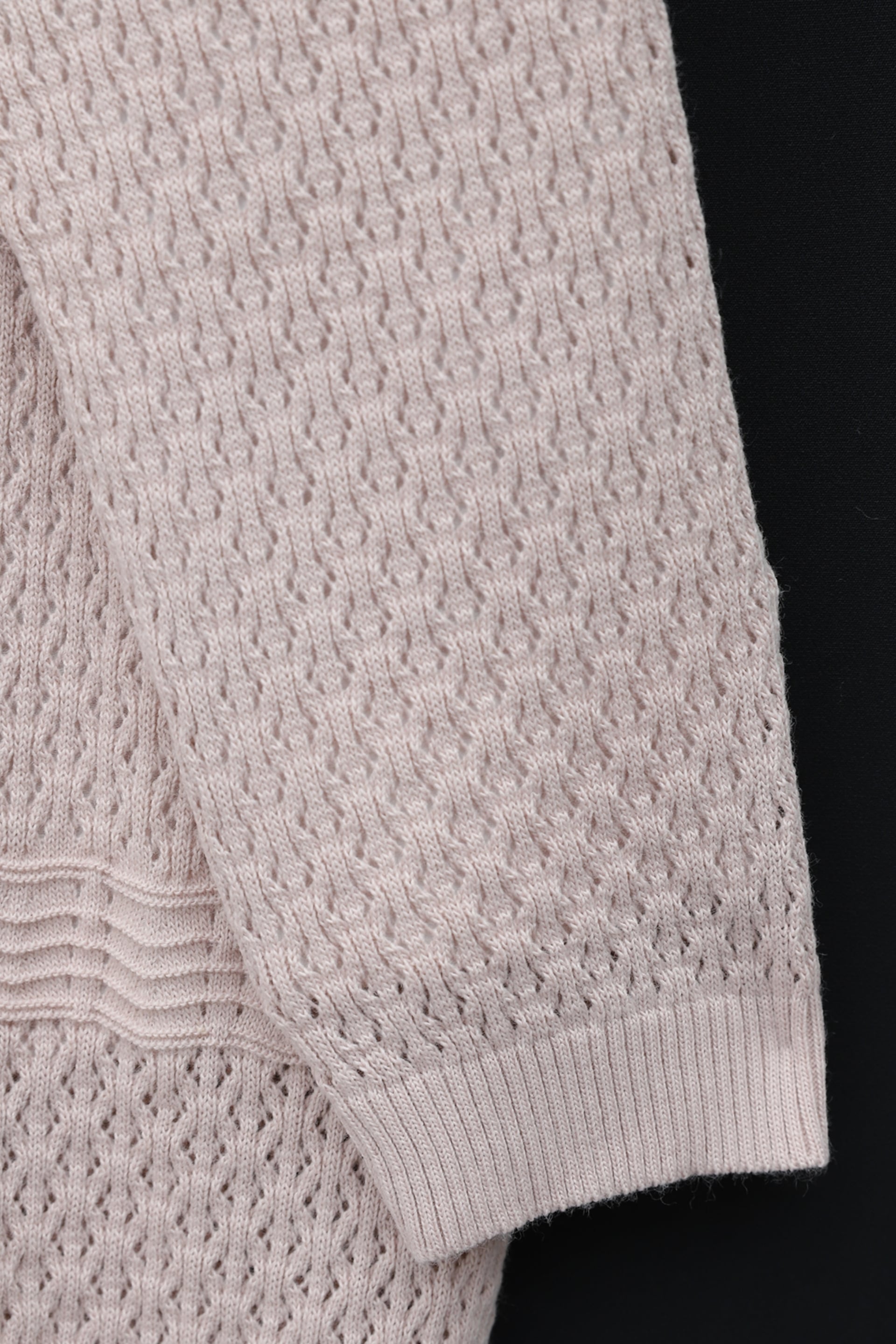 Open-Knit Wave Pattern Cardigan - Powder - Podyumplus - by Peralane - photo 5