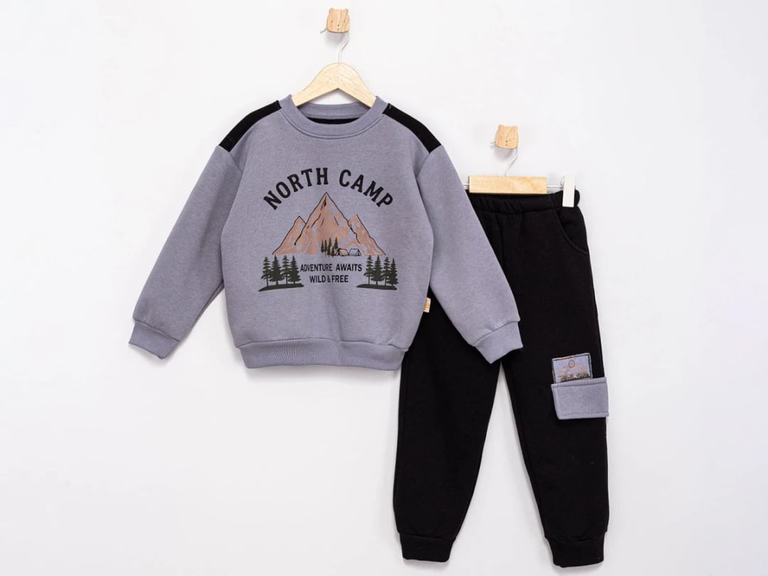 Boys' North Camp Print Fleece Sweatshirt and Pants Set - Feely Kids - by Peralane