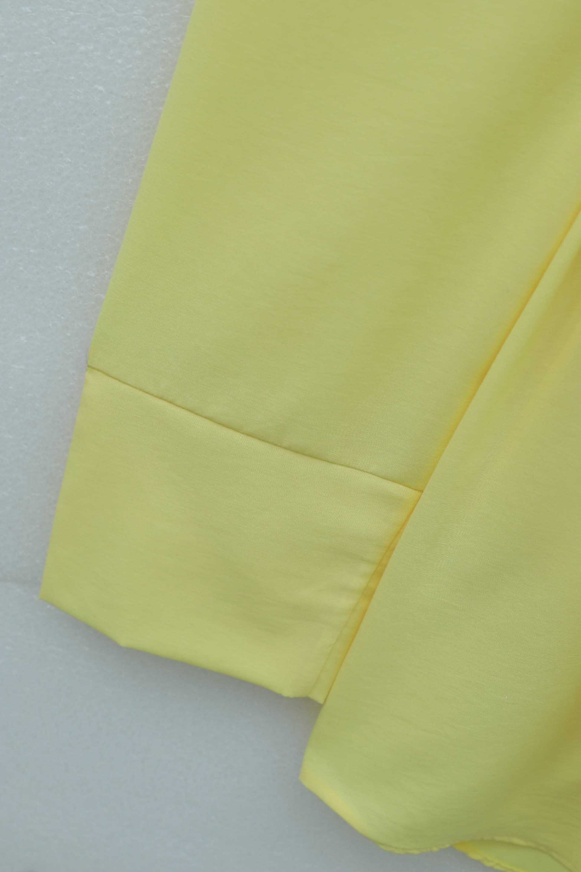 Belted Double Cuff Poplin Tunic with Hidden Button Front - Yellow - Podyumplus - by Peralane - photo 7