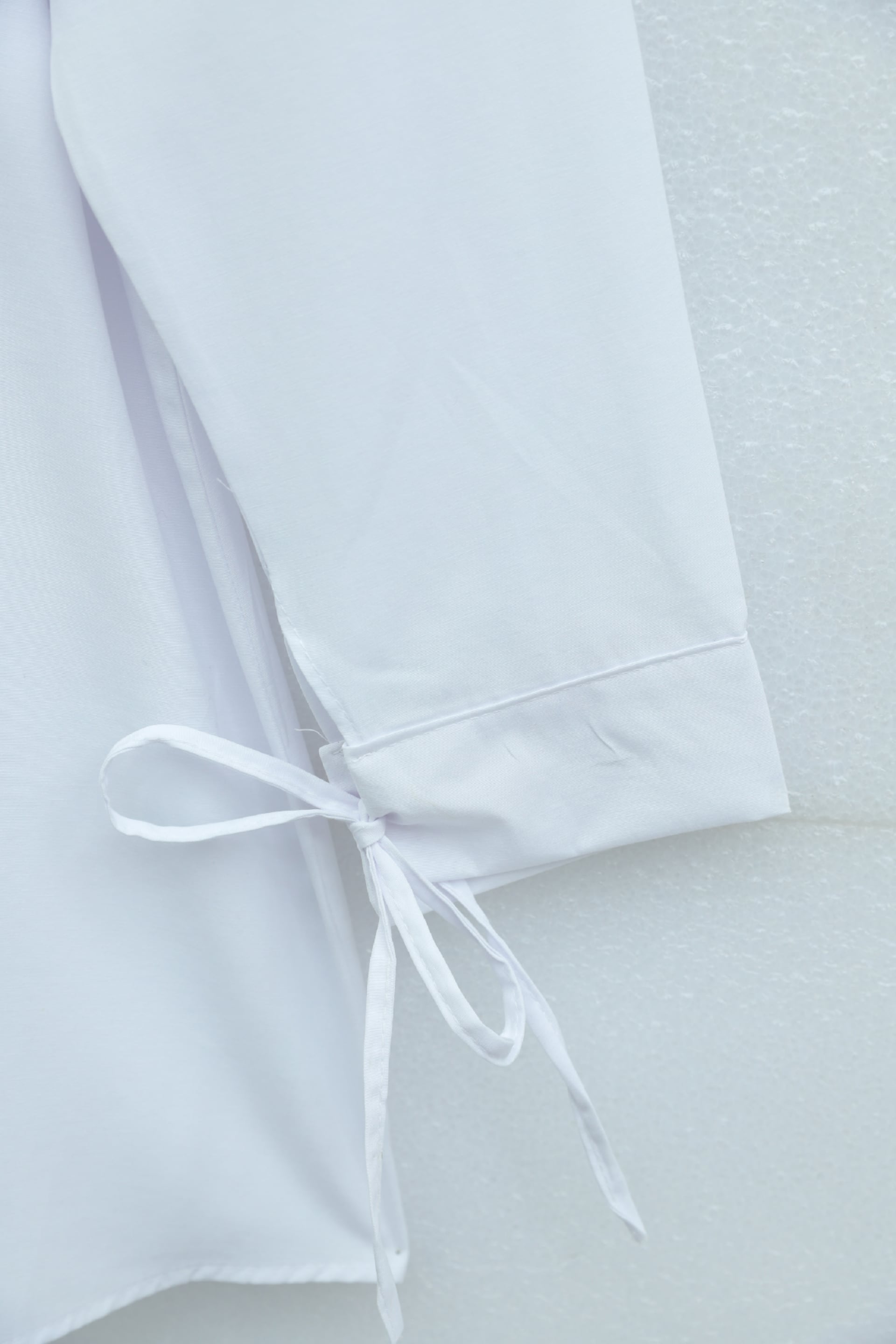 White Lace Collar Poplin Tunic with Tie Waist and Cuffs for Women - Podyumplus - by Peralane - photo 5