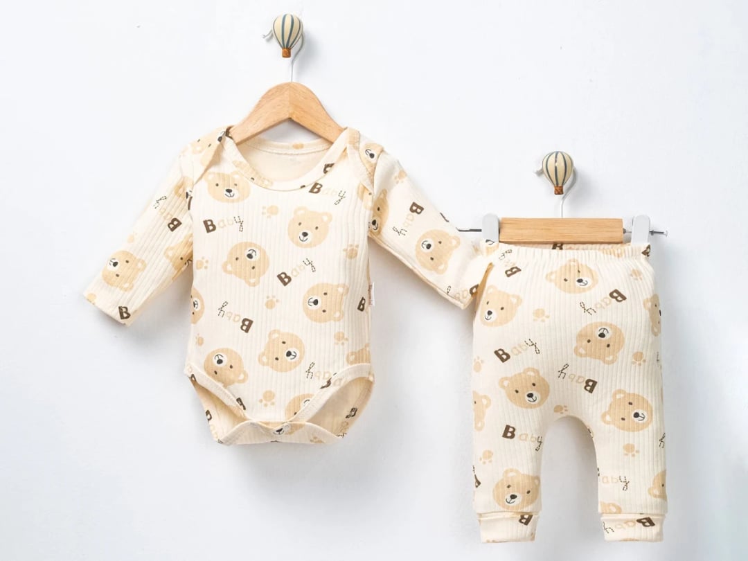 Bear Print Baby Boy 2-Piece Set - Supermini - by Peralane
