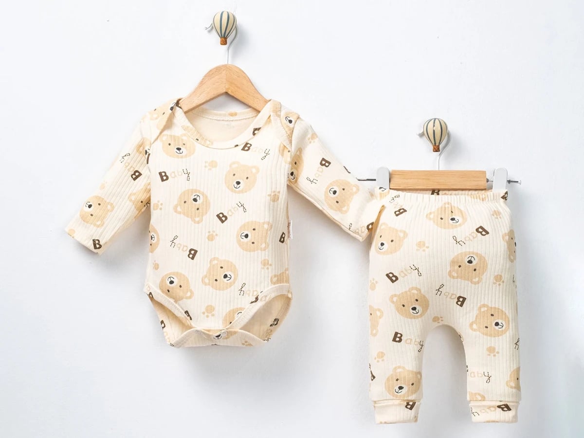 Bear Print Baby Boy 2-Piece Set - Supermini - by Peralane