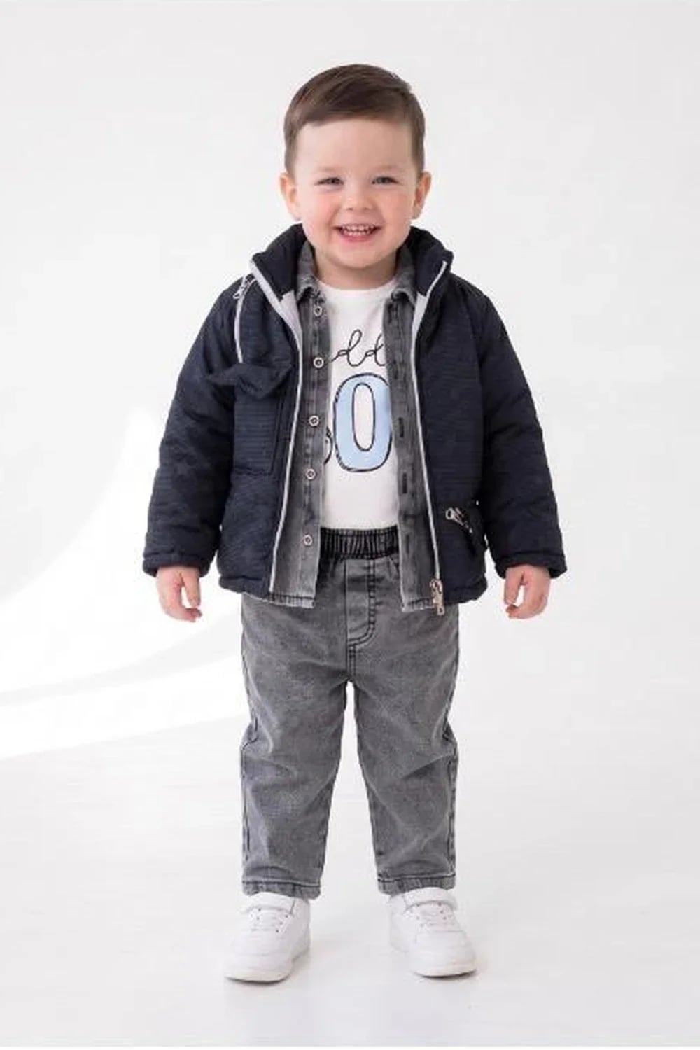 Boys' 3-Piece Jacket, Shirt and Trousers Set - Anthracite - Has Bereket - by Peralane