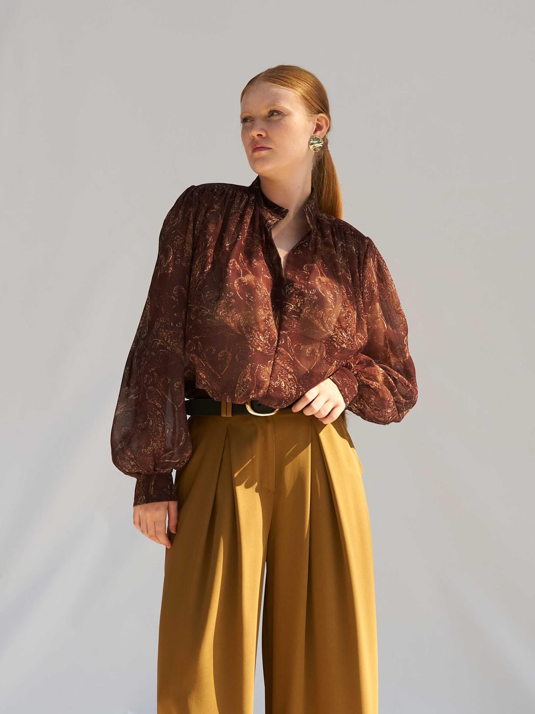 Sheer Paisley Print Blouse with Collar - Lefon - by Peralane - photo 6