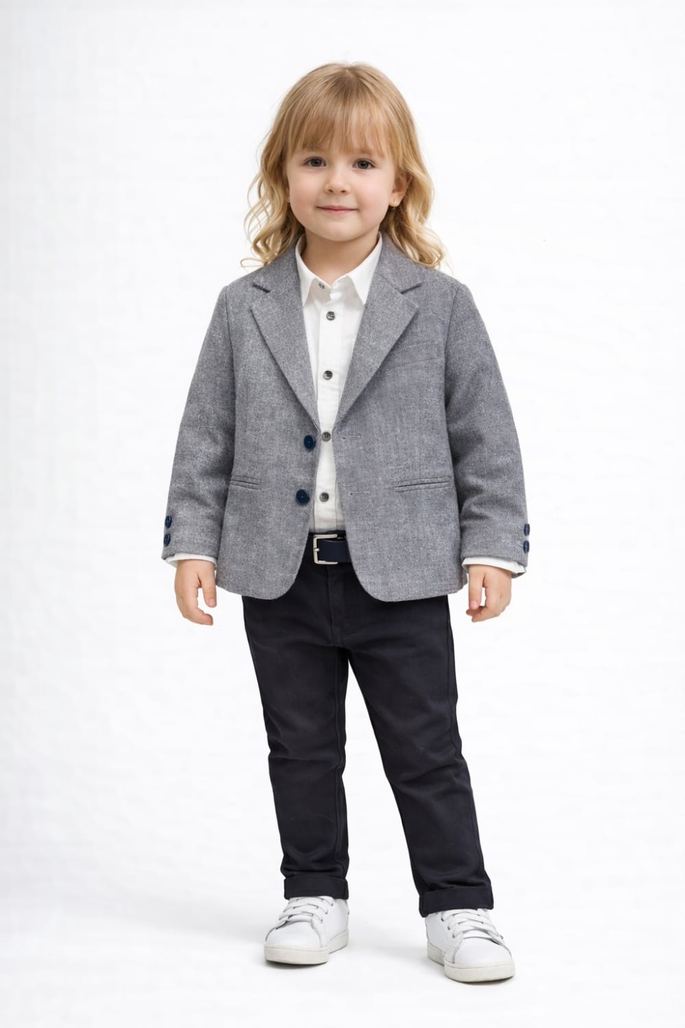 Boys' Grey Blazer and Navy Trousers Suit Set – Pack of 4 - Has Bereket - by Peralane