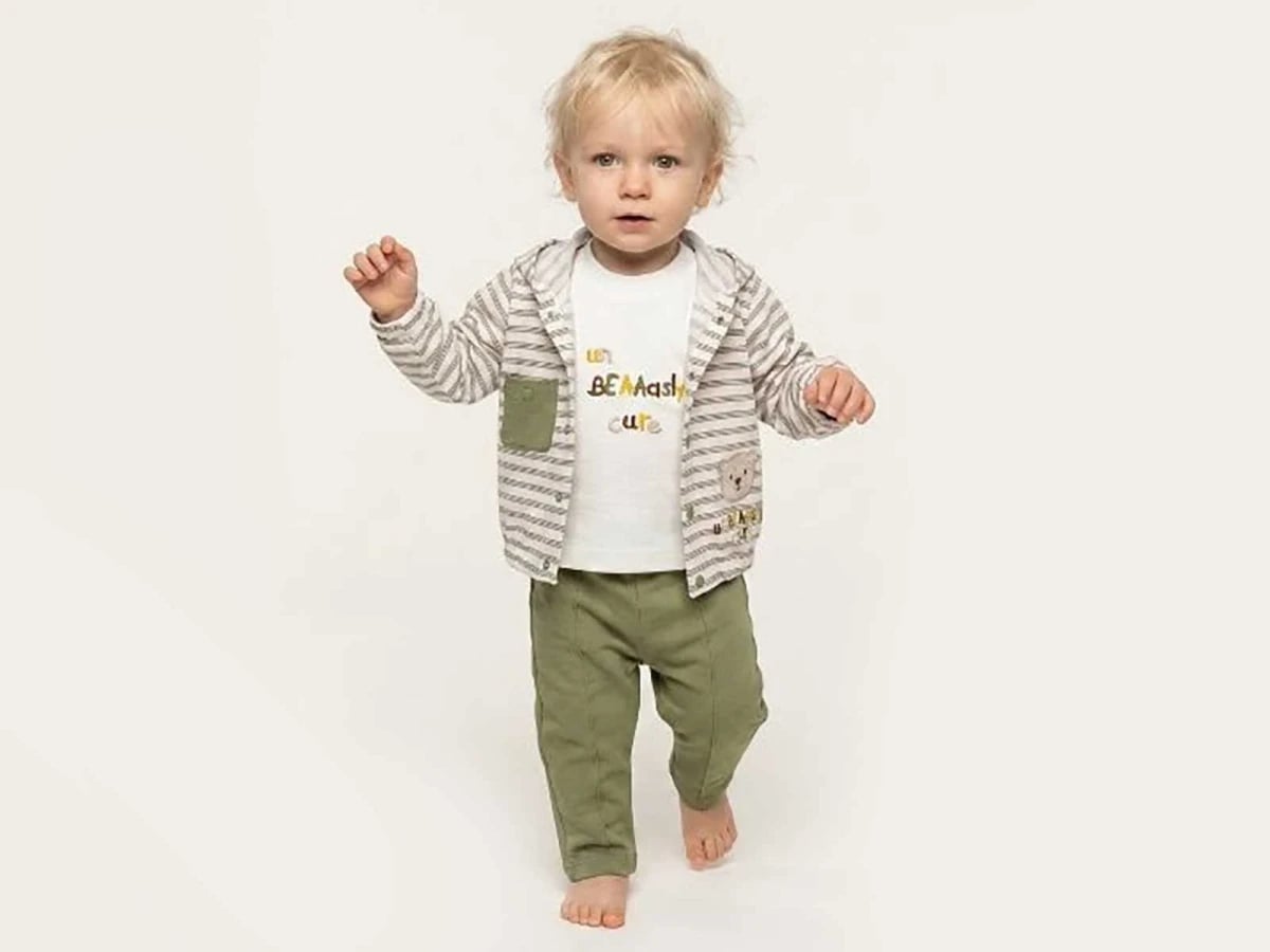 Bear Print 3-Piece Baby Set with Hooded Jacket - Elci Baby - by Peralane
