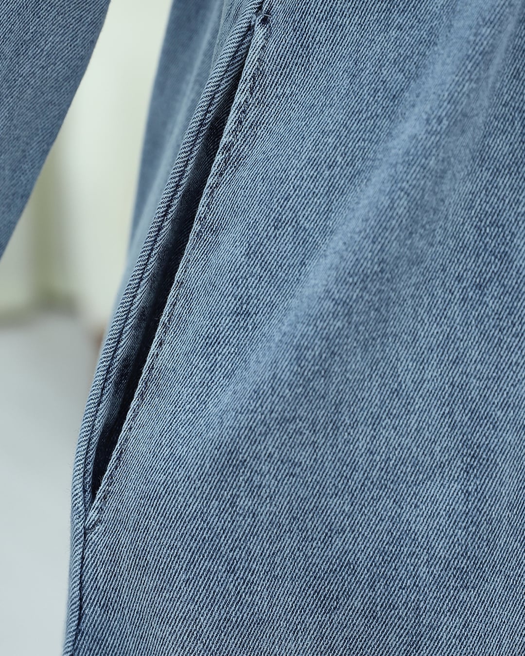 Buttoned Long Denim Dress with Elastic Belt - Ice Blue - Podyumplus - by Peralane - photo 7