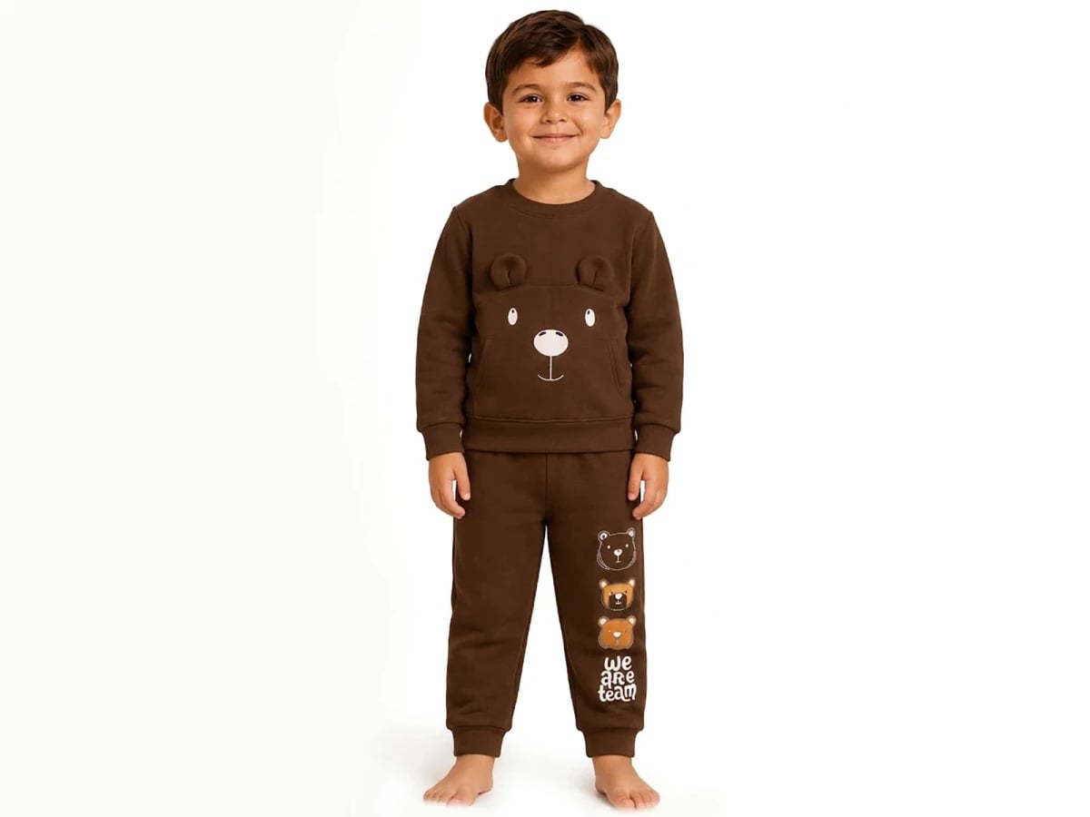 Boys' Bear Print Crew Neck Sweatshirt and Jogger Set - Bittos Kids - by Peralane