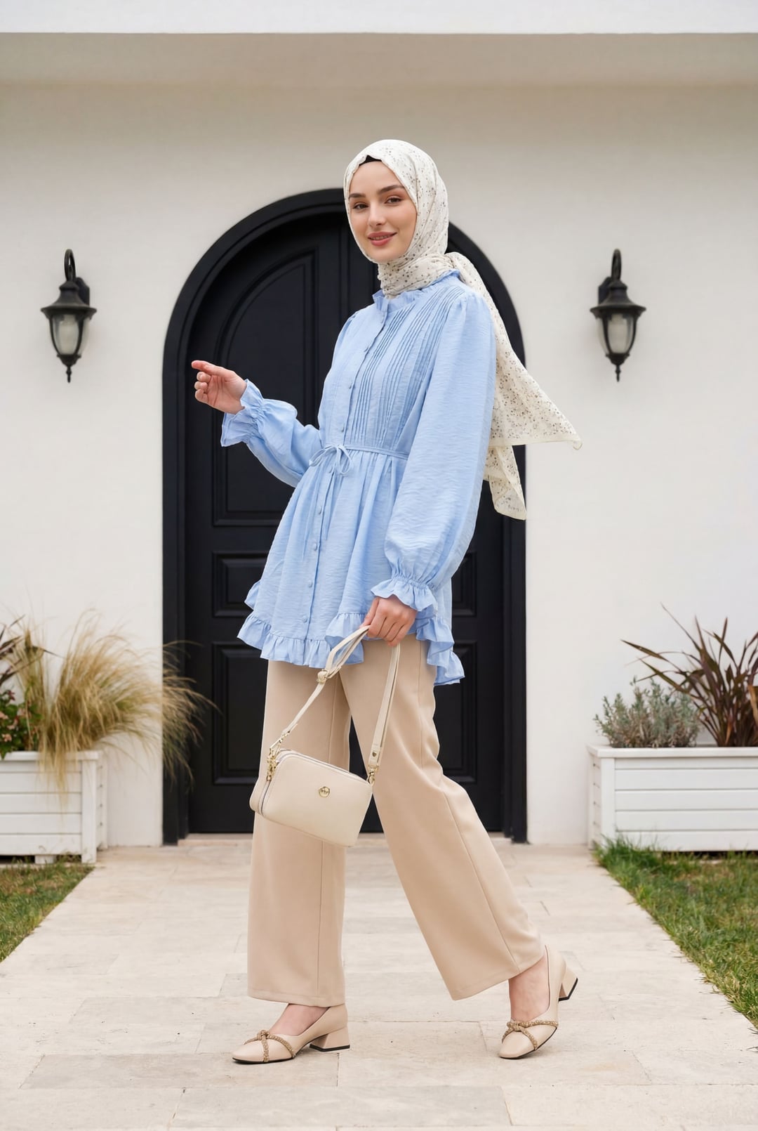Wide Leg Trousers - Salmon - Podyumplus - by Peralane - photo 3