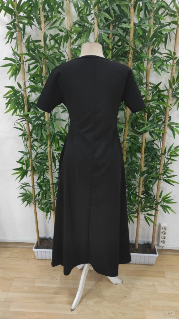 Women's Short-Sleeved Round Neck Midi Crepe Dress - Janes - by Peralane - photo 5